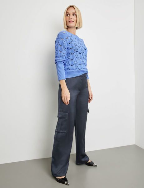 Gerry Weber Collection Sweater with decorative perforated knit - blue (80932)