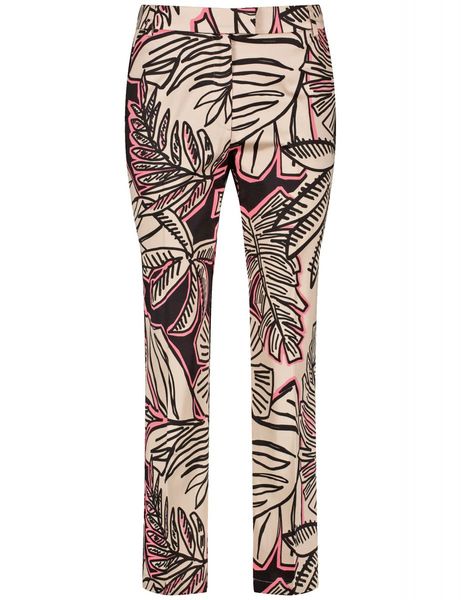 Gerry Weber Collection Pantalon à motif fleuri - noir/rose/beige (09018)