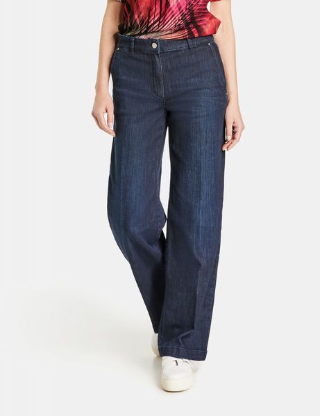 Gerry Weber Collection Jeans with a wide leg and washed-out areas  - blue (830003)
