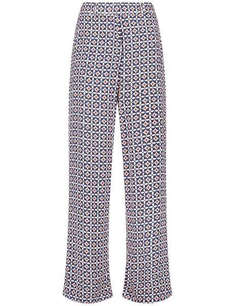Gerry Weber Collection Pantalon fluide avec un motif all-over  - bleu (08098)