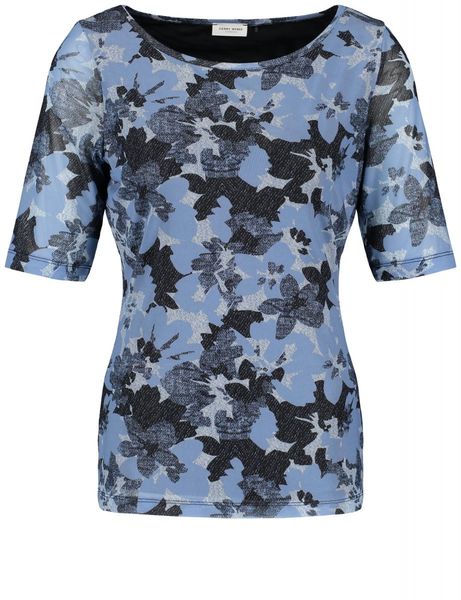 Gerry Weber Collection T-Shirt mit Blumenmuster - blau (08088)