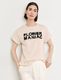 Gerry Weber Collection T-shirt with printed lettering  - beige/white (90138)