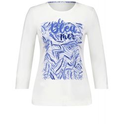 Gerry Weber Edition 3/4 Arm Shirt mit Frontprint und Wording - weiß/blau (99700)