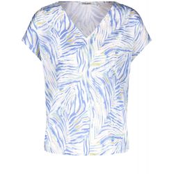 Gerry Weber Edition T-shirt with V-neck - beige/white (09089)