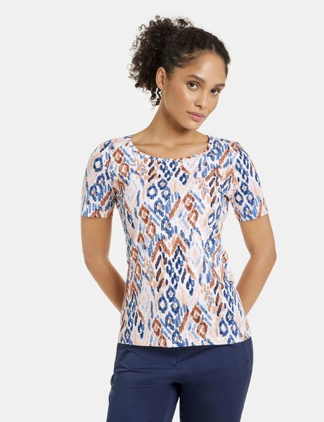 Gerry Weber Edition T-shirt with all-over pattern - beige/white (09069)