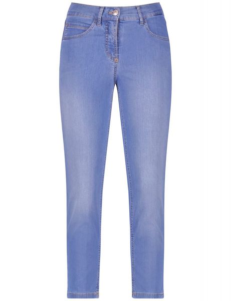 Gerry Weber Edition Jeans 7/8 avec effet washed-out - bleu (858002)