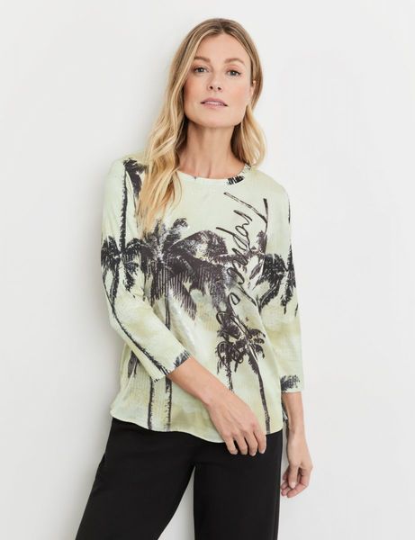 Gerry Weber Edition Shirt with 3/4 sleeves - beige/white (09099)