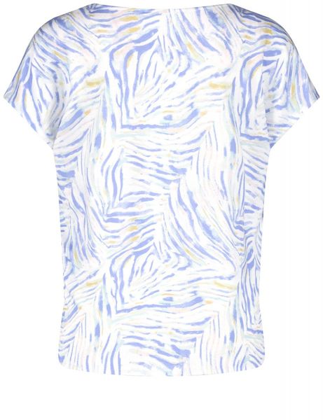 Gerry Weber Edition T-shirt with V-neck - beige/white (09089)