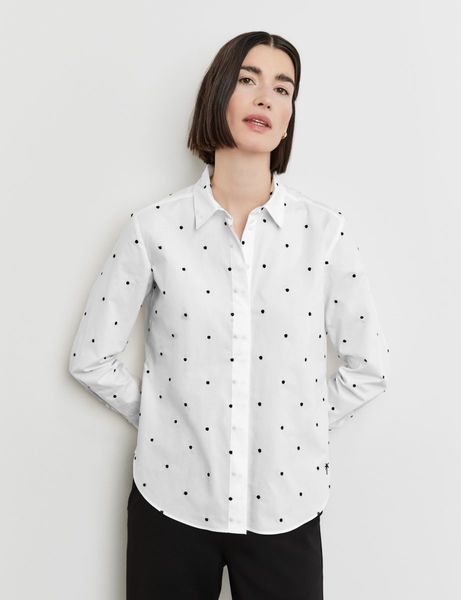 Gerry Weber Edition Long-sleeved cotton blouse - white (09000)