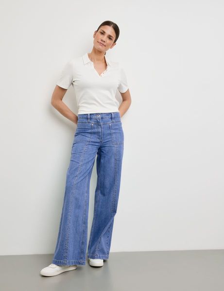 Gerry Weber Edition Jeans aus Baumwoll-Leinen - blau (85800)