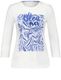 Gerry Weber Edition T-shirt à manches 3/4 avec imprimé frontal et wording - blanc/bleu (99700)