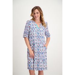 Signe nature Printed mid-length dress - white/red/blue (0)