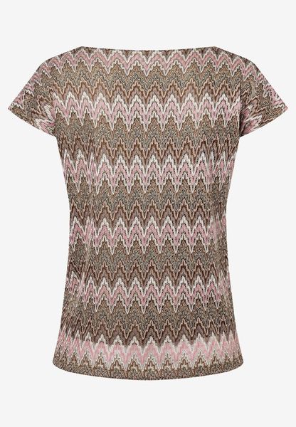 More & More T-shirt ajouré avec dessin en zigzag  - rose/brun (5671)