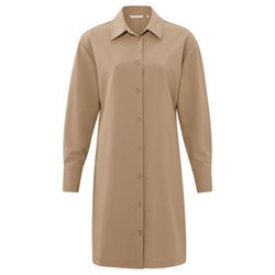 Yaya Fitted blouse dress with collar - brown (71320)