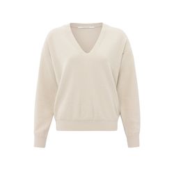 Yaya V-neck sweater - Trui - beige (30403)