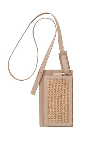 Yaya Leather Straw iPhone Bag - beige (99313)