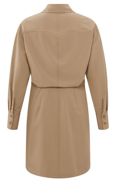 Yaya Robe blouse cintrée avec col - brun (71320)