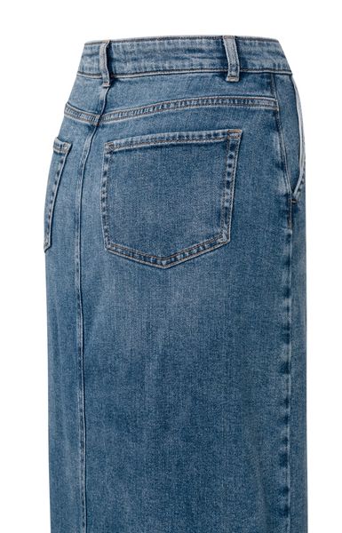 Yaya Jupe longue en jean avec fente - bleu (99299)