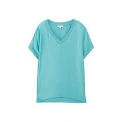 Tom Tailor T-shirt with v-neck  - blue (35272)