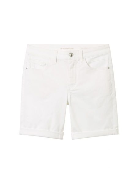 Tom Tailor Alexa Slim Bermuda shorts in organic cotton - white (20000)