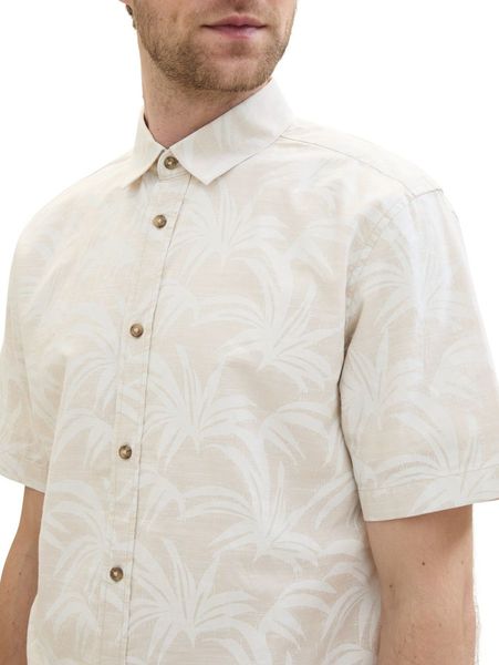 Tom Tailor Short-sleeved shirt with print - beige (35411)
