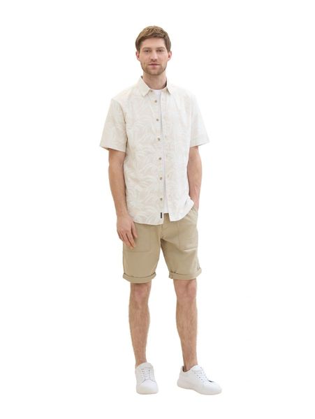 Tom Tailor Short-sleeved shirt with print - beige (35411)