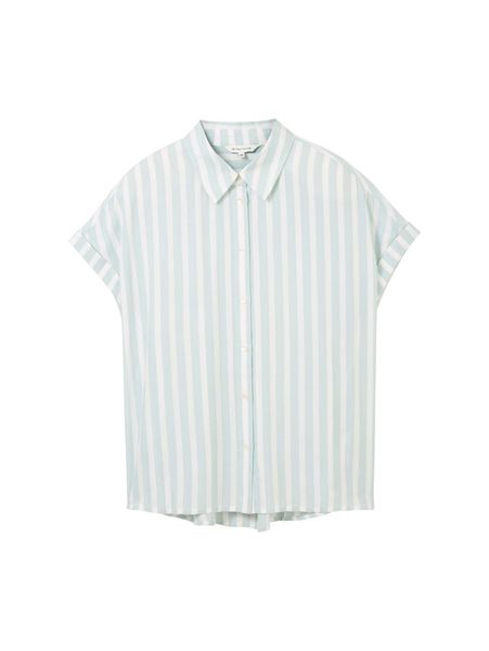 Tom Tailor Striped short-sleeved shirt - blue (35350)