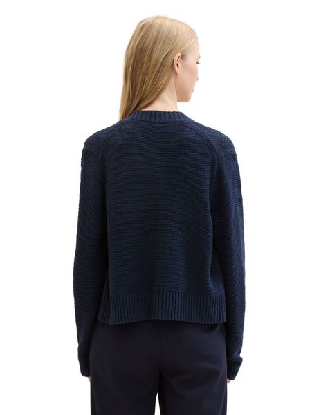 Tom Tailor Cardigan with textured pattern - blue (10668)