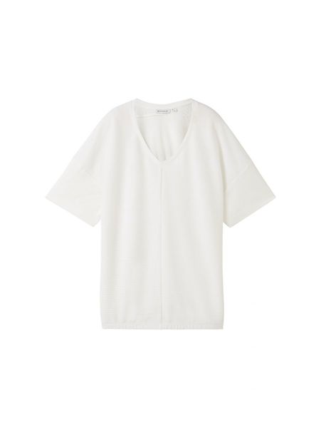 Tom Tailor T-shirt à motif structuré  - blanc (10315)
