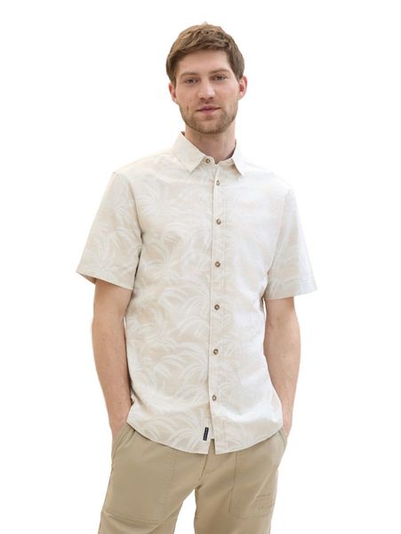 Tom Tailor Kurzarmhemd mit Print - beige (35411)