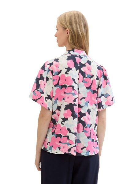 Tom Tailor Bedruckte Bluse mit kurzen Ärmeln - pink (35290)