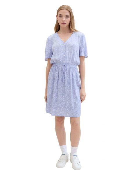 Tom Tailor Denim Mini-robe à l'imprimé allover - bleu (35325)