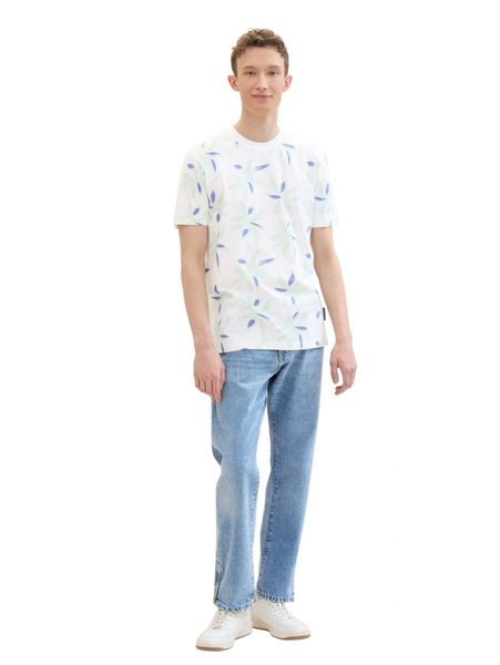 Tom Tailor Denim T-Shirt mit Allover-Print - weiß/blau (35494)