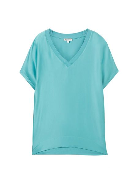 Tom Tailor T-Shirt mit V-Ausschnitt - blau (35272)