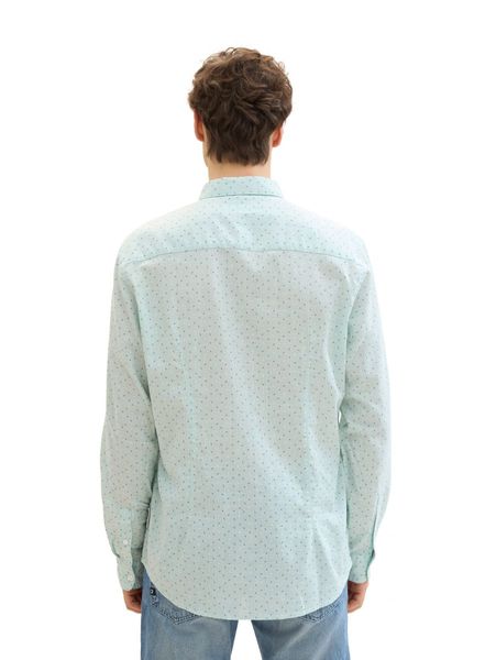 Tom Tailor Denim Fitted printed slubyarn shirt - blue (35488)
