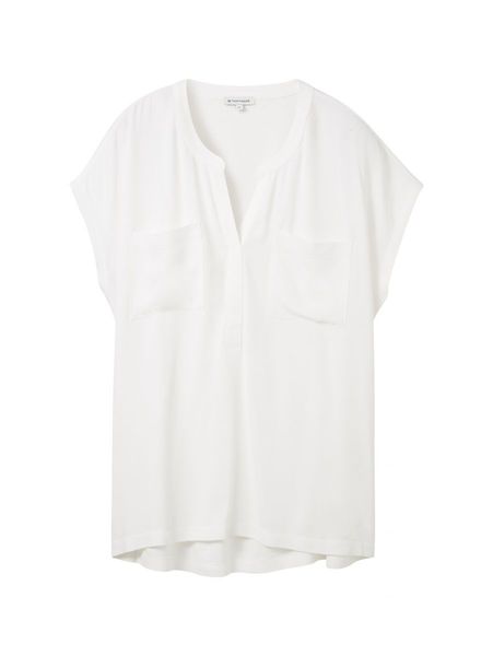 Tom Tailor T-shirt en mélange de tissus - blanc (10315)