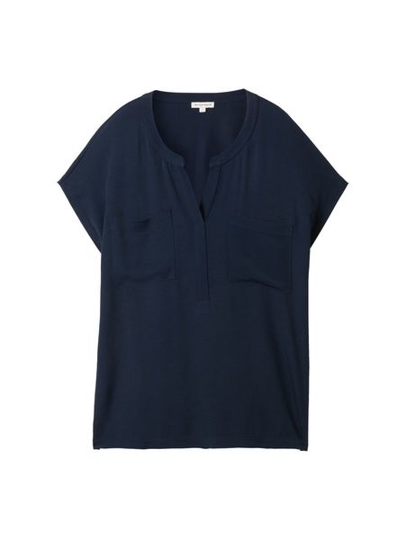 Tom Tailor T-shirt fabric mix blouse - blue (10668)