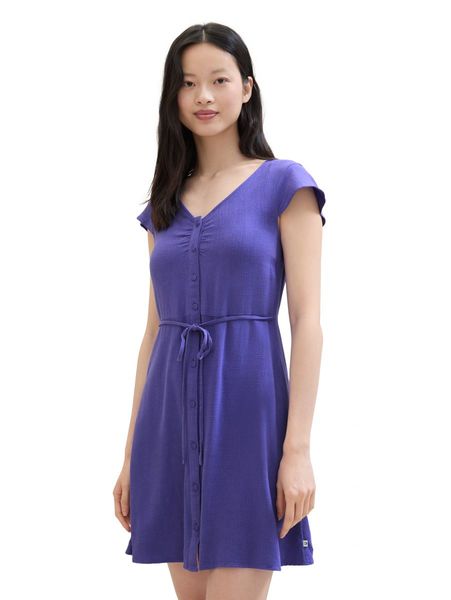 Tom Tailor Denim Mini dress with linen - purple (35362)