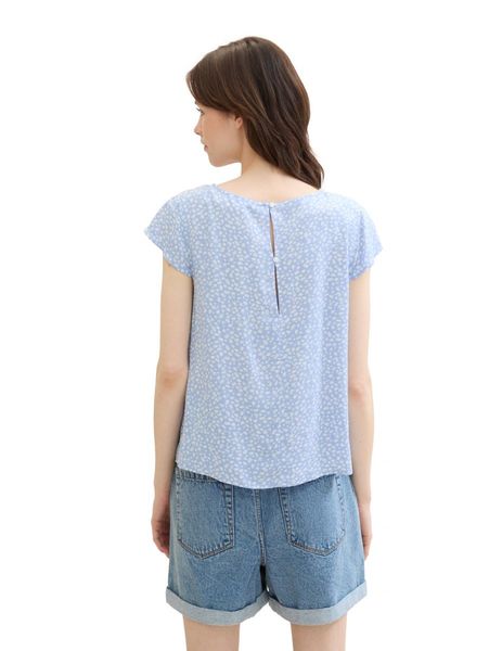 Tom Tailor Denim Blouse with all-over print - blue (35325)
