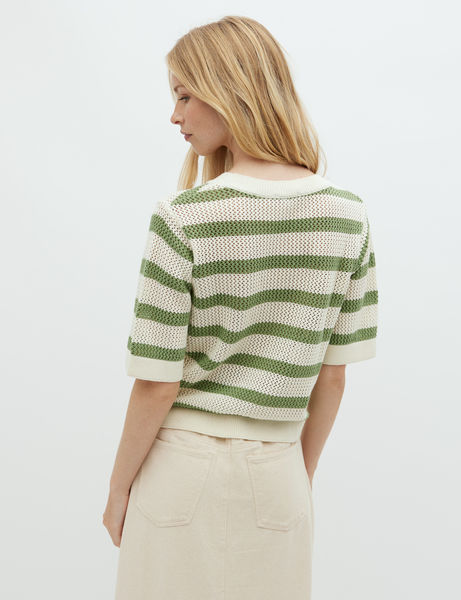 mbyM Knitted shirt - Neale-M - green/beige (P97)