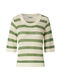 mbyM T-shirt tricoté - Neale-M - vert/beige (P97)