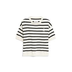 Armedangels Knitted T-shirt - Loose Fit - white/black (362)