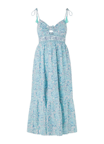 Pepe Jeans London Maxi Kleid mit Blumenmuster - blau (558)