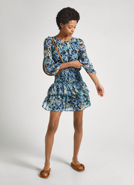 Pepe Jeans London Dress with floral pattern - green/blue (553)