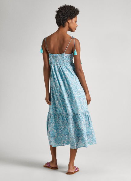 Pepe Jeans London Maxi dress with floral pattern - blue (558)