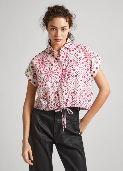 Pepe Jeans London Blouse with geometric print - white/pink (808)