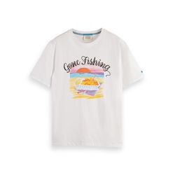 Scotch & Soda T-Shirt mit Artwork auf der Vorderseite - weiß (6)