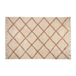 SEMA Design Tapis en coton (230x160cm) - Géométrique - beige (Ecru)