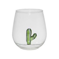 SEMA Design Wasserglas mit Kaktus - grün (cactus)