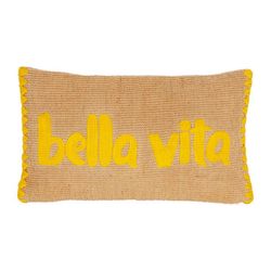 SEMA Design Kissenbezug aus Baumwolle und Jute - gelb/beige (jaune)